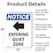Signmission Entering Quiet Zone, 12 in W x Rectangle, Aluminum OS-2PACK-NS-A-1218-V-12095 - alternate 2
